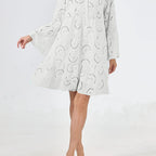Women's Flare Sleeve V-Neck A-Line Casual Natural Spring Breathable Tunic Dress