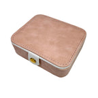 LG7312 Handmade Simple Travel Jewelry Box PU Leather Suede Lining Mini Organizer Customized Color & Logo Women Girls Easy