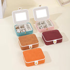LG7312 Handmade Simple Travel Jewelry Box PU Leather Suede Lining Mini Organizer Customized Color & Logo Women Girls Easy