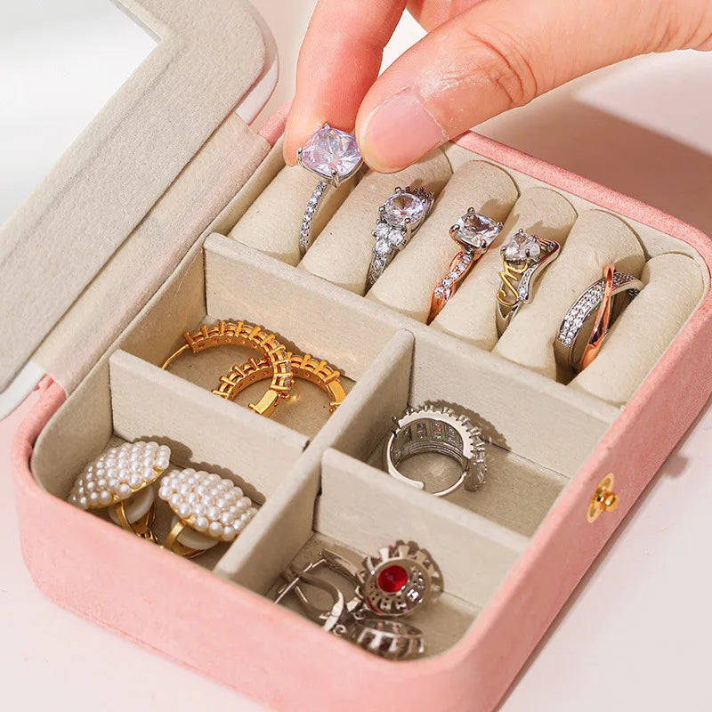 LG7312 Handmade Simple Travel Jewelry Box PU Leather Suede Lining Mini Organizer Customized Color & Logo Women Girls Easy