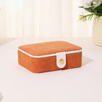LG7312 Handmade Simple Travel Jewelry Box PU Leather Suede Lining Mini Organizer Customized Color & Logo Women Girls Easy
