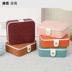 LG7312 Handmade Simple Travel Jewelry Box PU Leather Suede Lining Mini Organizer Customized Color & Logo Women Girls Easy