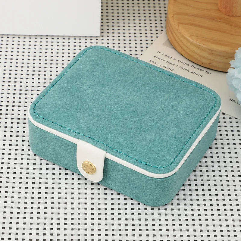 LG7312 Handmade Simple Travel Jewelry Box PU Leather Suede Lining Mini Organizer Customized Color & Logo Women Girls Easy
