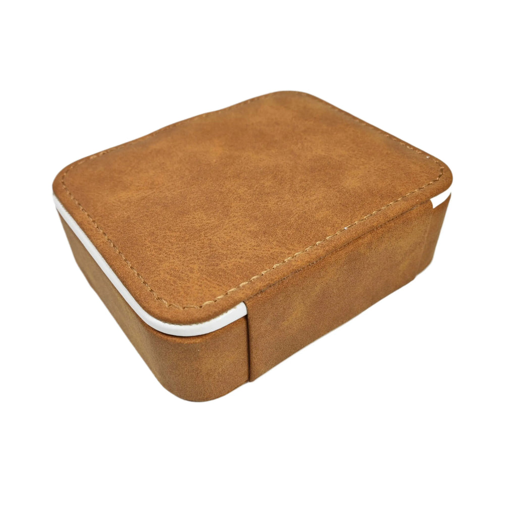 LG7312 Handmade Simple Travel Jewelry Box PU Leather Suede Lining Mini Organizer Customized Color & Logo Women Girls Easy